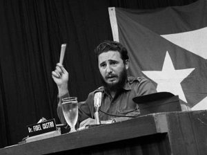 Original Caption: Fidel Castro said in a telecast on May 27th, that U. S. action in halting technical aid was "reprisal" for U. S. "annoyance" over Cuba's giving a million dollars worth of disaster aid to Chile. He termed the U. S. technical aid "insignificant."