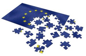 Unfinished European Union Flag puzzle