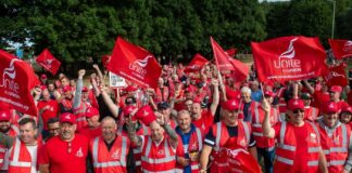 A strike wave building in the UK